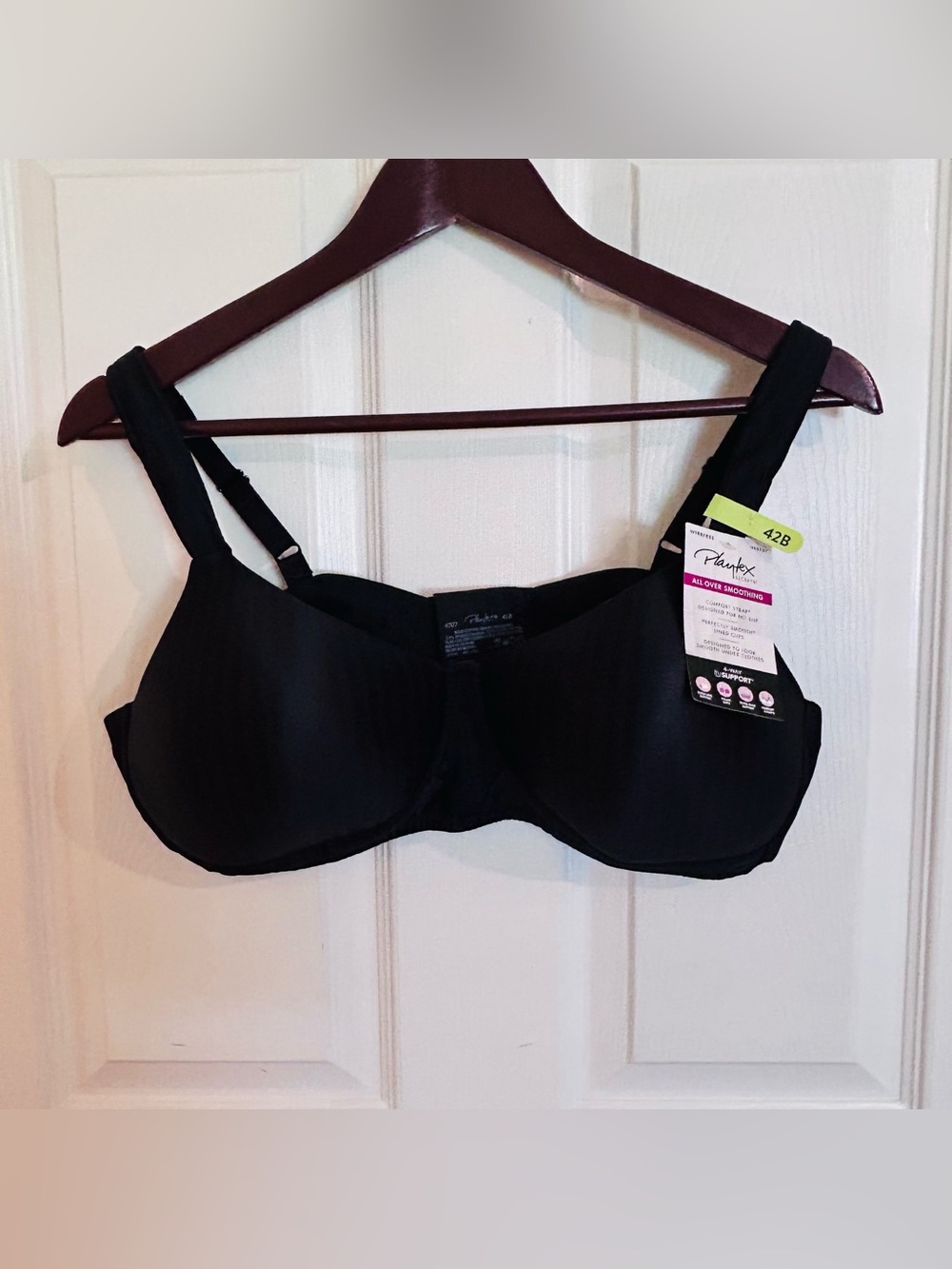 Playtex Secrets All Over Smoothing Bra Black Perfectly Smooth Wireless Women 42B
